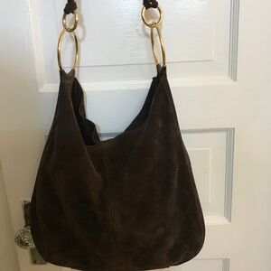 Chocolate Italian suede Marlon Purse.